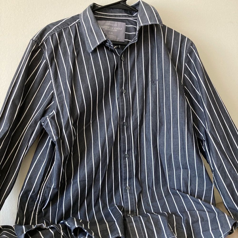 Mens American Eagle Striped Dress Shirt